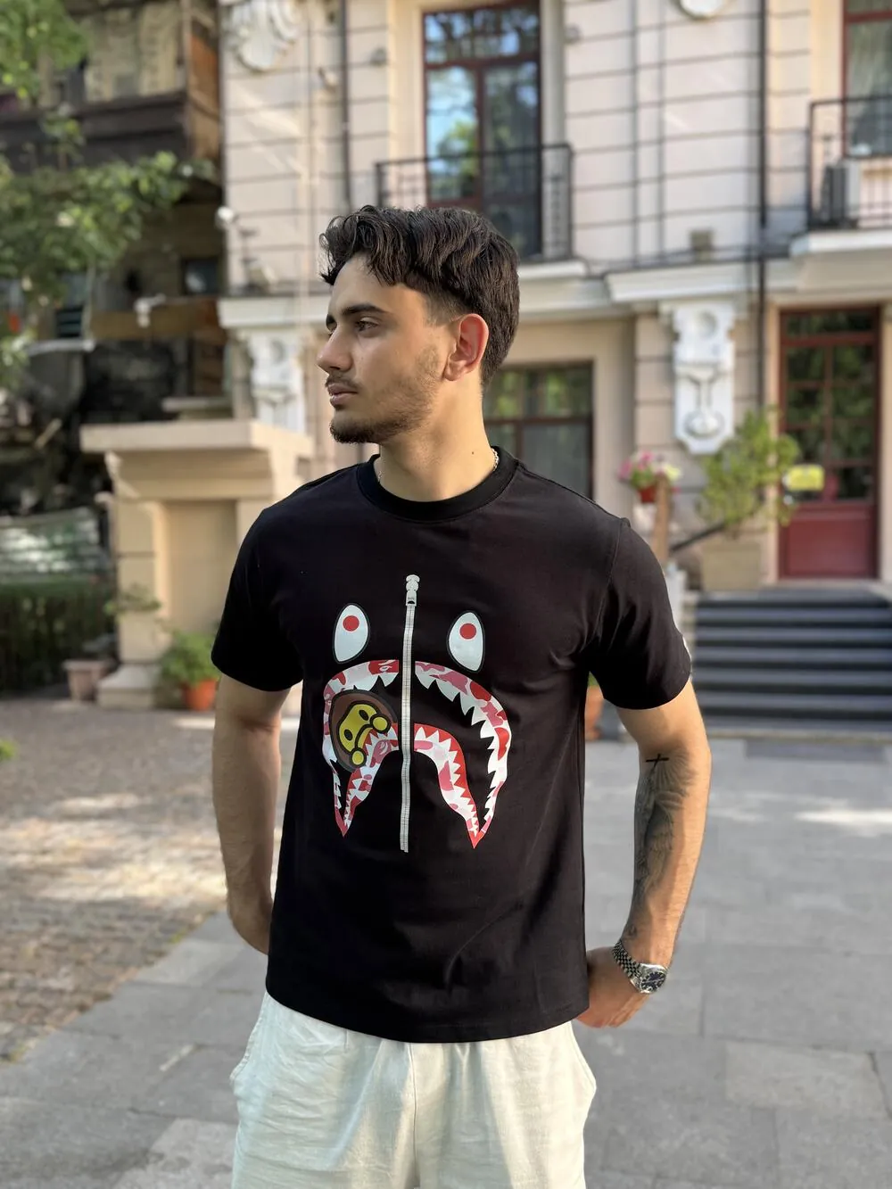 Футболка Bape Shark Milo Camo